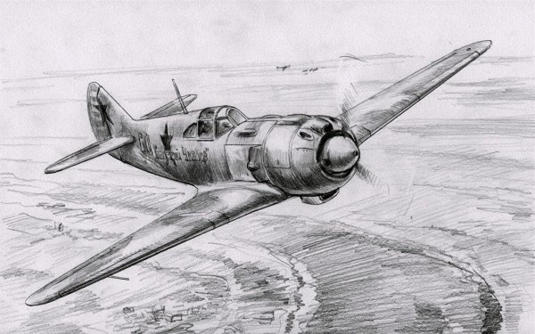 Самолёт ил-2 Штурмовик рисунок