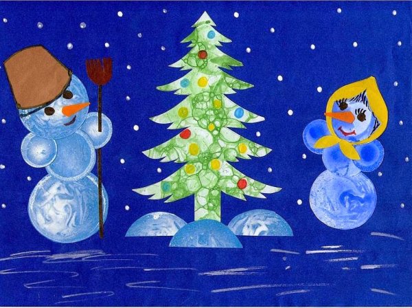 Аппликация на тему Новогодняя фантазия