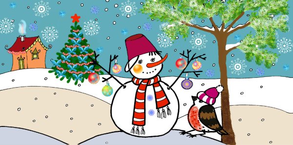 Рисунок на тему Новогодняя фантазия