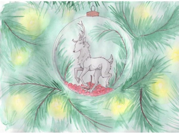 Рисунок на тему Новогодняя фантазия