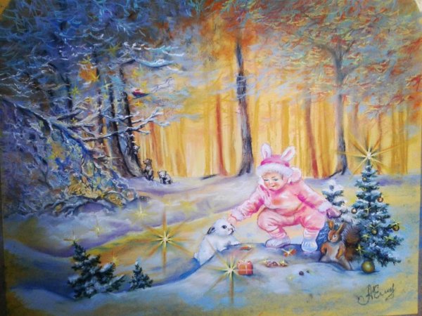 Рисунки детей на тему Новогодняя фантазия