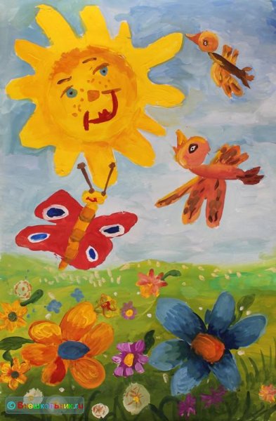 Детские рисунки солнышко