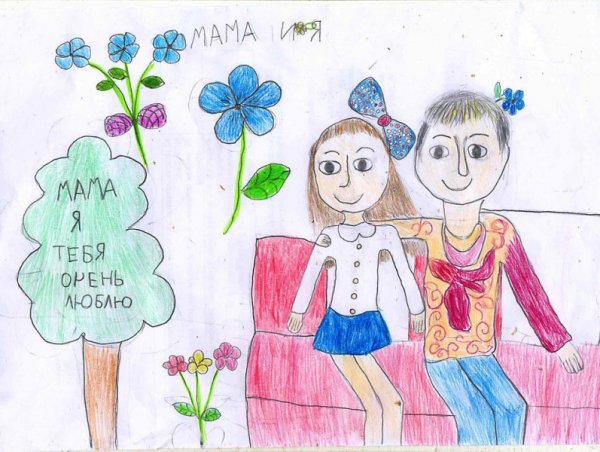 Детские рисунки ко Дню матери