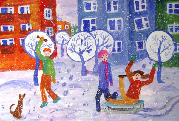 Конкурс рисунков зима
