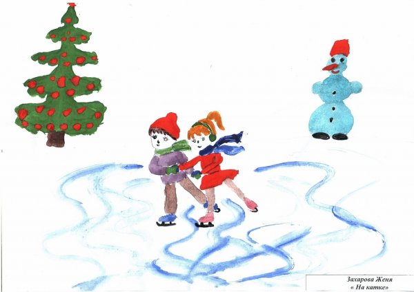 Рисование зимние забавы
