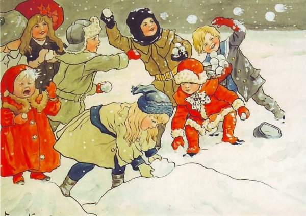 Зимние игры снежки