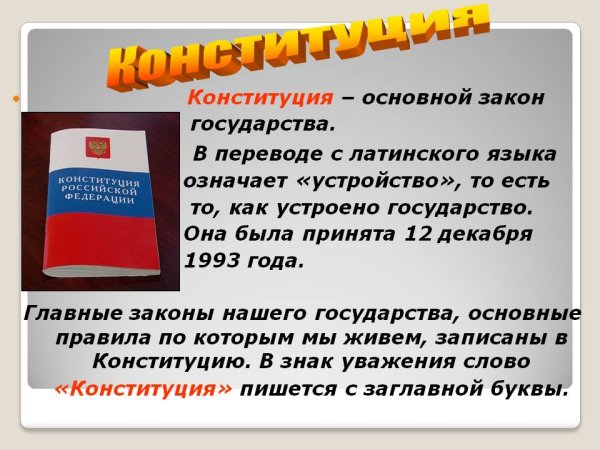 Конституция основной закон государства