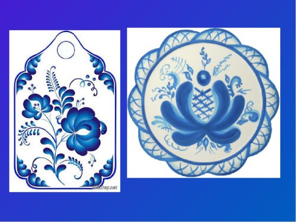 Гжельская роспись простая