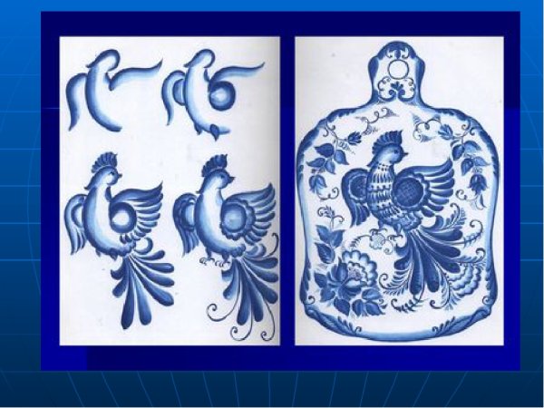 Жостовская, Городецкая, Гжельская росписи