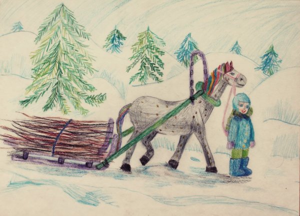 Рисунок к произведению Некрасова крестьянские дети