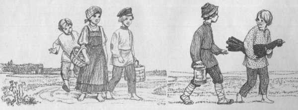 Иллюстрация к произведению Некрасова крестьянские дети