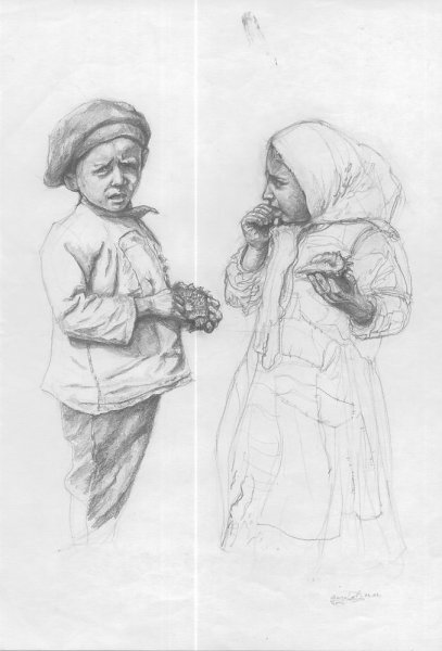Зарисовки крестьянские дети