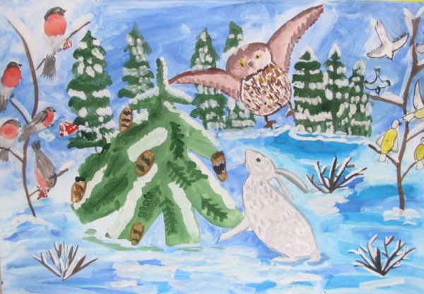 Детские рисунки на зимнюю тему