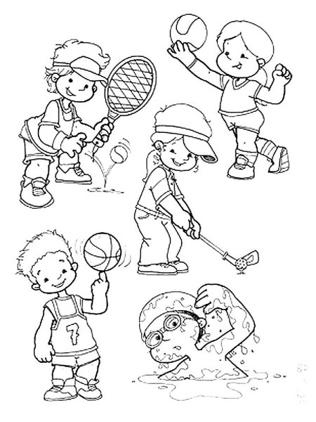 Спортивные раскраски для детей