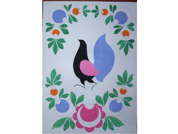 Рисование по мотивам Городецкий росписи