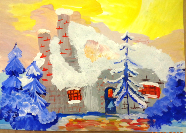Зимний рисунок на конкурс