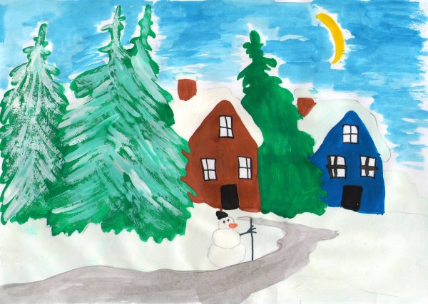 Рисунок зима 5 класс