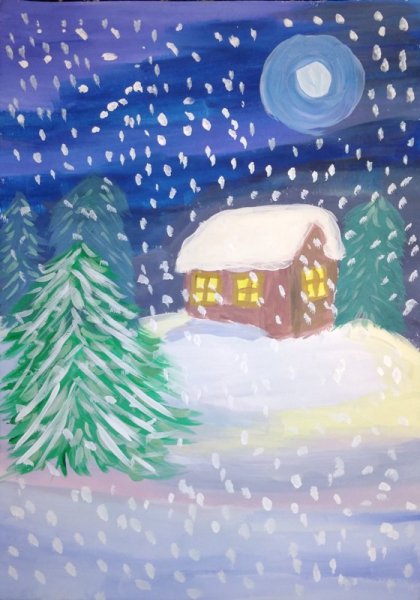 Нарисовать зимний пейзаж четвёртый класс легко