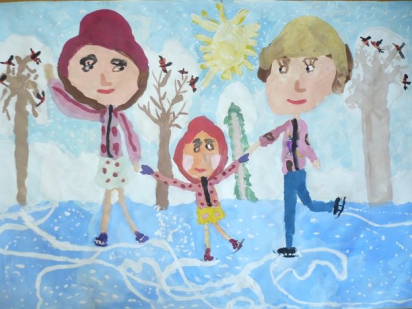 Рисунки семейные зимние традиции