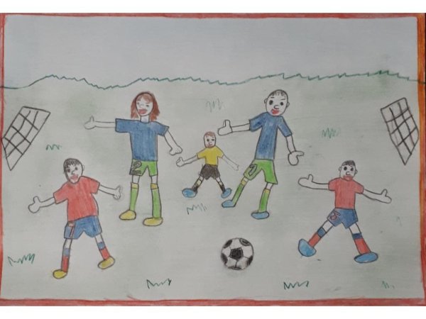 Рисунок на тему мама папа я спортивная семья в детский сад