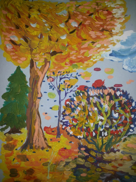 Золотая осень рисунки детей