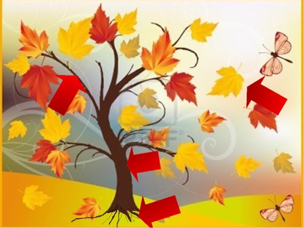 Дерево осенний листопад рисование