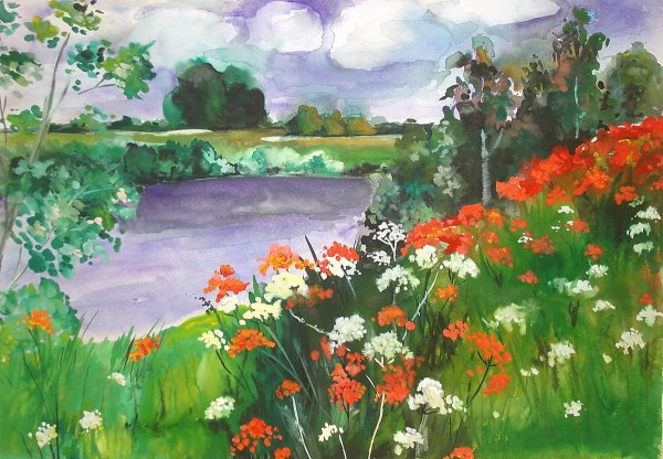 Пейзаж лето для детей