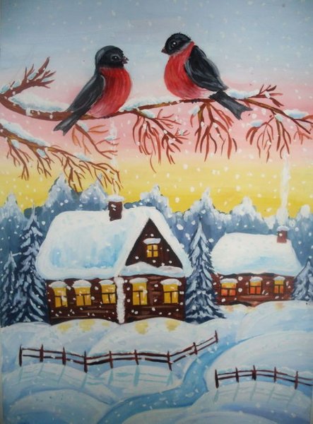 Зимний пейзаж для детей