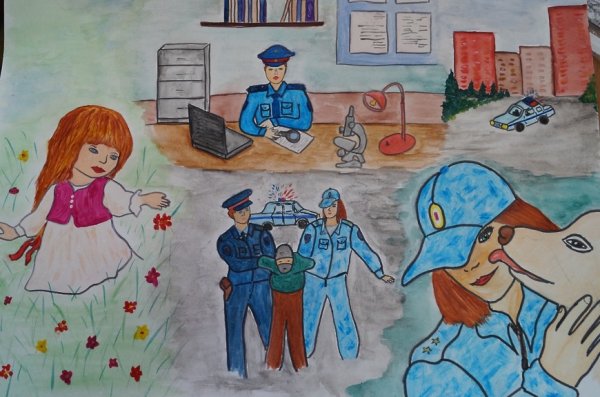 Рисунки про полицию на конкурс