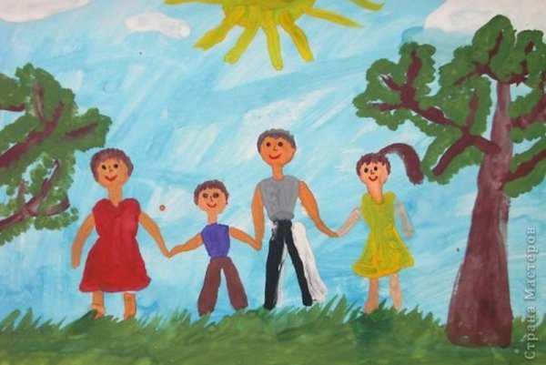 Оригинальный рисунок семьи