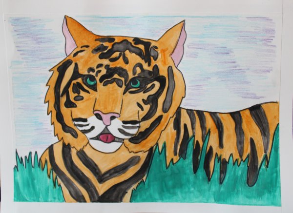Амурский тигр пластилинография