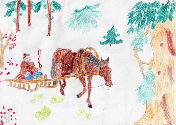 Рисунок по творчеству Некрасова