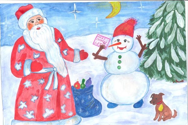 Детские новогодние рисунки