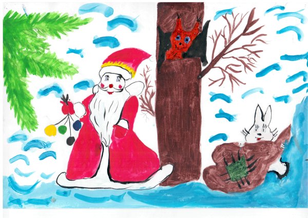 Дед Мороз рисунок на конкурс