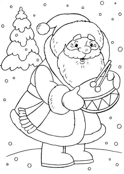 Раскраска новый год для детей