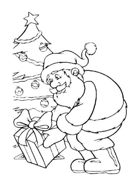 Новогодние раскраски Санта Клаус