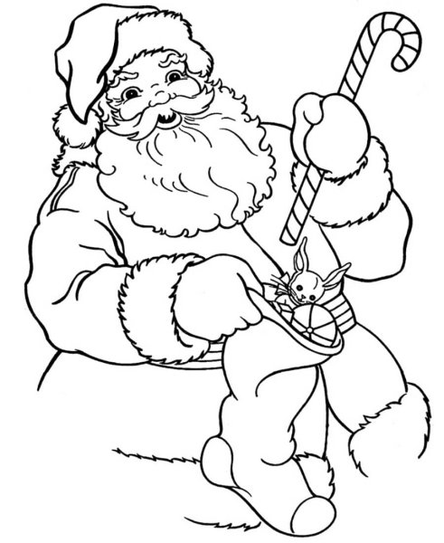 Санта Клаус раскраска для детей
