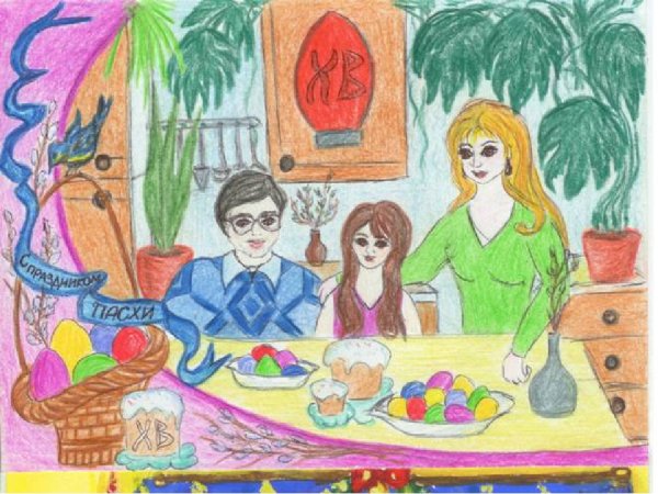 Бытовая картина карандашом