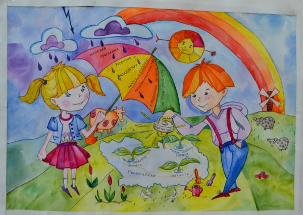 Детские рисунки на тему школа