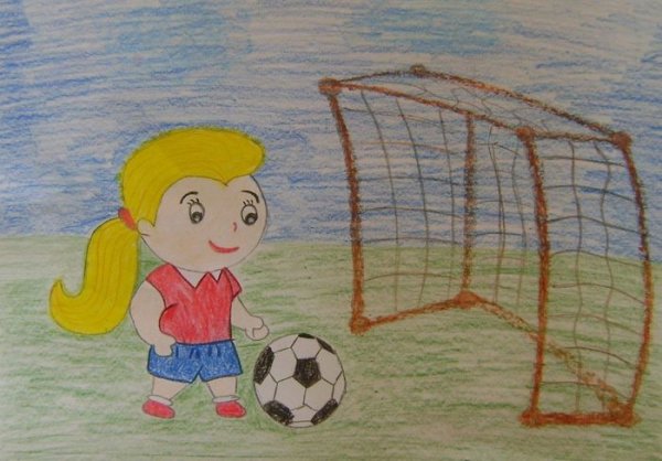 Детские рисунки на тему футбол