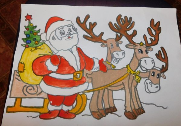 Дед Мороз рисунок на конкурс