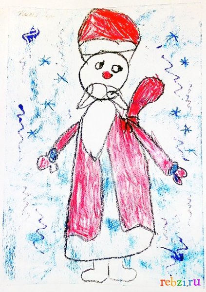 Дед Мороз детский рисунок