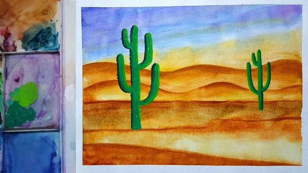 Пустыня рисование для детей