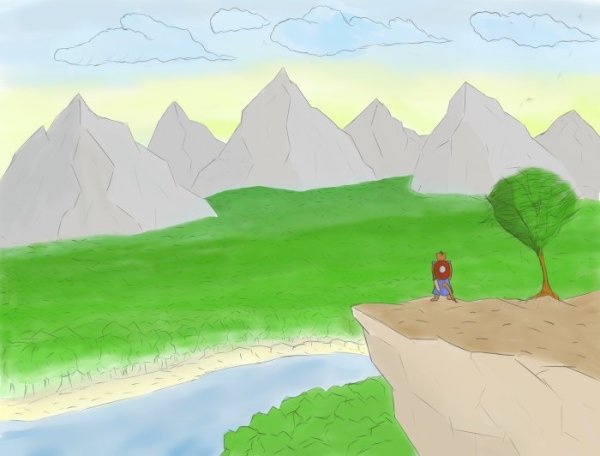 Утес рисунок карандашом