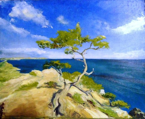 Иллюстрация к стихотворению Лермонтова Утес карандашом