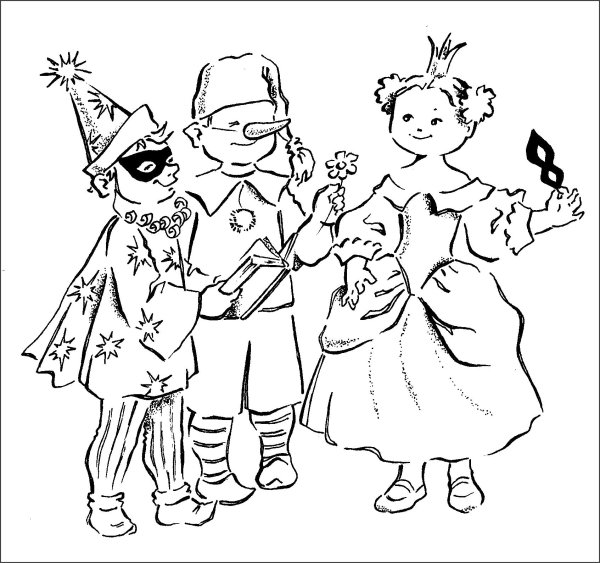 Раскраска новогодний маскарад
