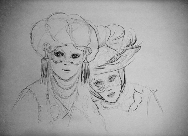 Карнавал рисунок карандашом