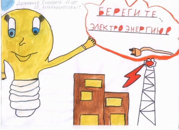 Рисунок берегите электричество