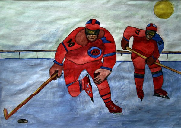 Хоккей рисунок карандашом