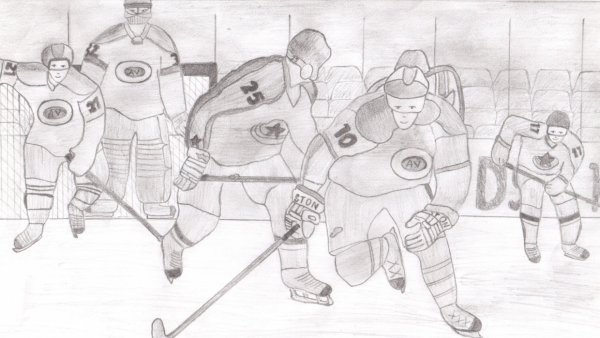 Игра в хоккей рисунок